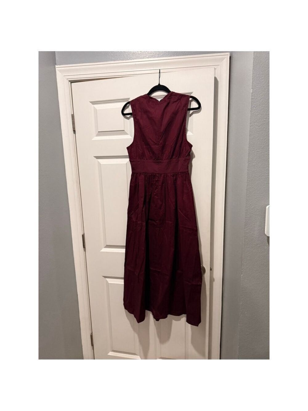 Women's WeWoreWhat Burgundy Keyhole Midi Dress M - Picture 8 of 9